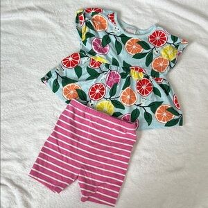 Hanna Andersson Citrus Top and Short Set